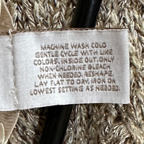 Chico's knit sleeveless cardigan vest duster Brown Cream black Open front XL 16 - Picture 13 of 13